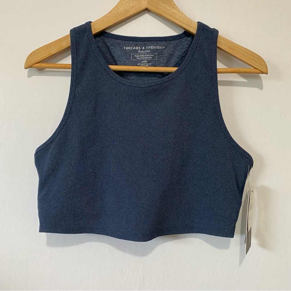 Threads 4 Thought ReActive Kensi Ribbed Tank Navy Large Stitchfix‎ NWT